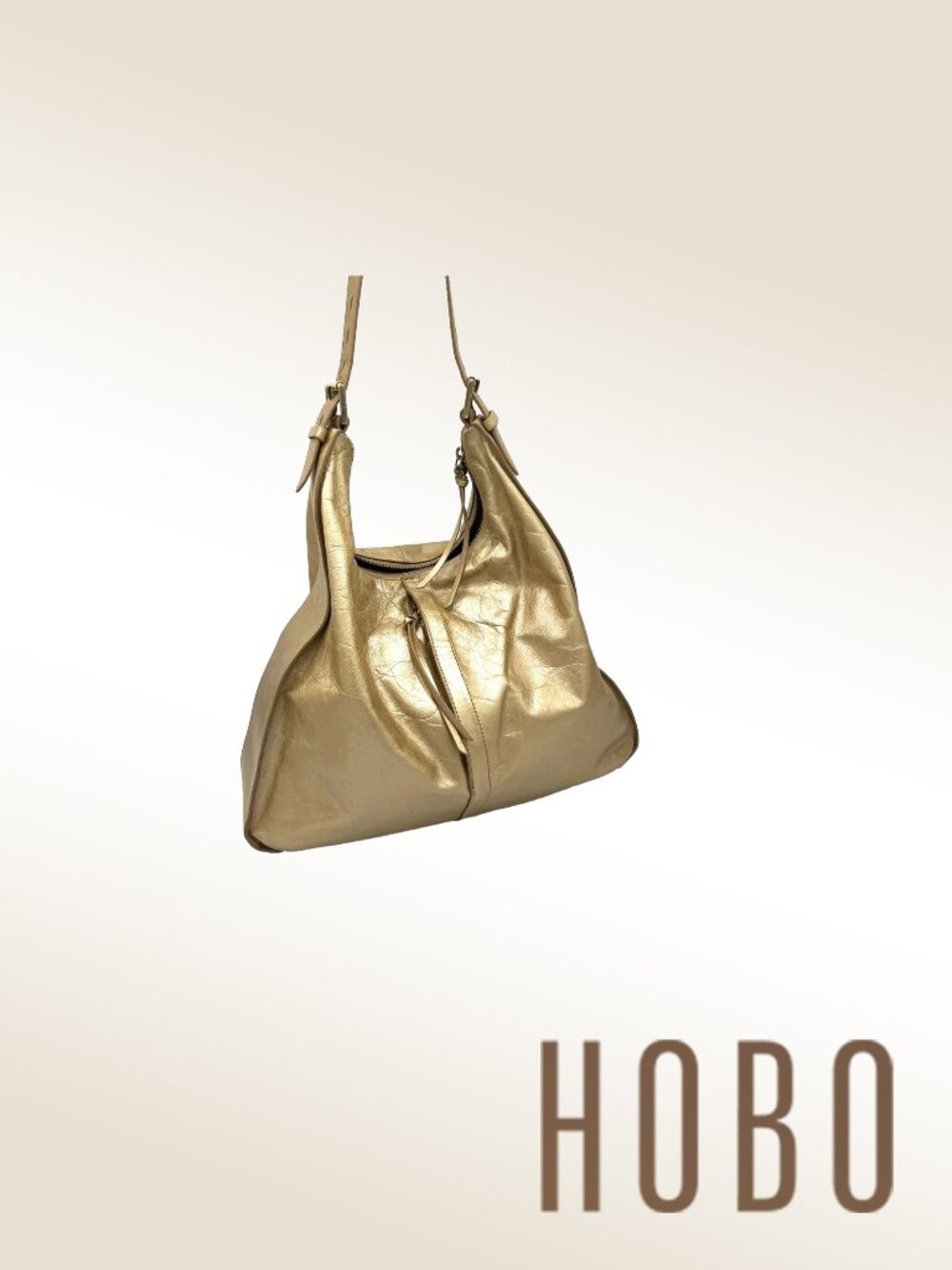 HOBO Marley Cameo Shoulder Bag – Gold Metallic Leather
